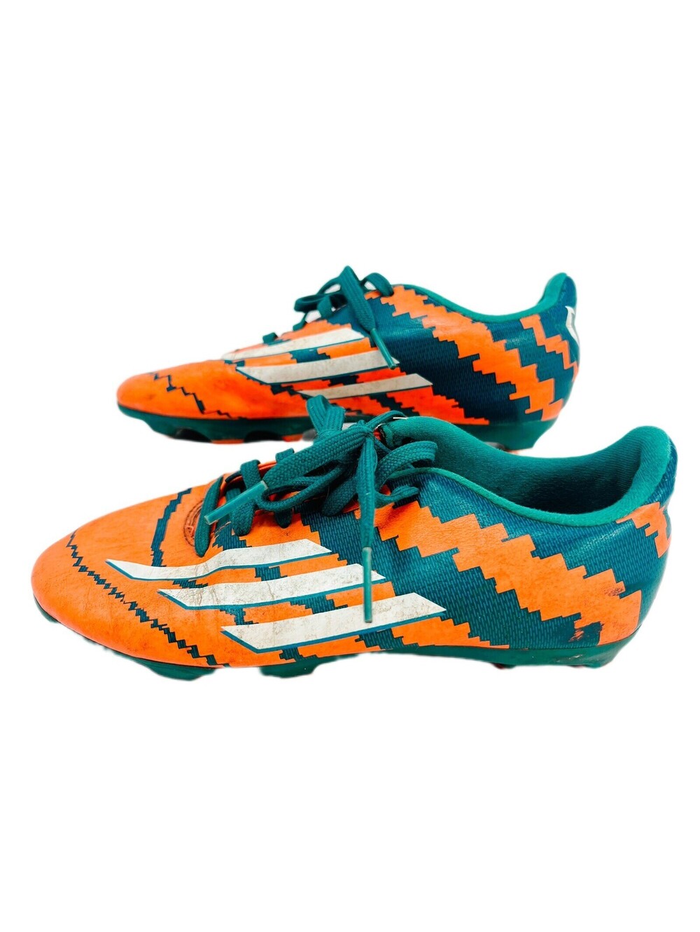 ADIDAS KIDS B44179 MESSI FG ORANGE & GREEN SOCCER CLEATS BIG KIDS YOUTH SZ 3Y